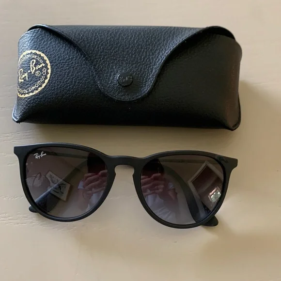 Ray-Ban Erika Classic Black Sunglasses with Case Ray-Ban RB4171 Erika Classic M (54 - 18) with Violet lenses  main image 2